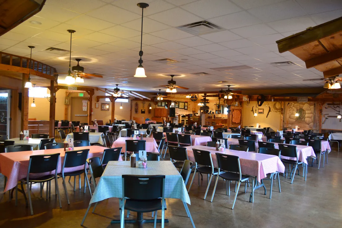 View of front door inside of restaurant